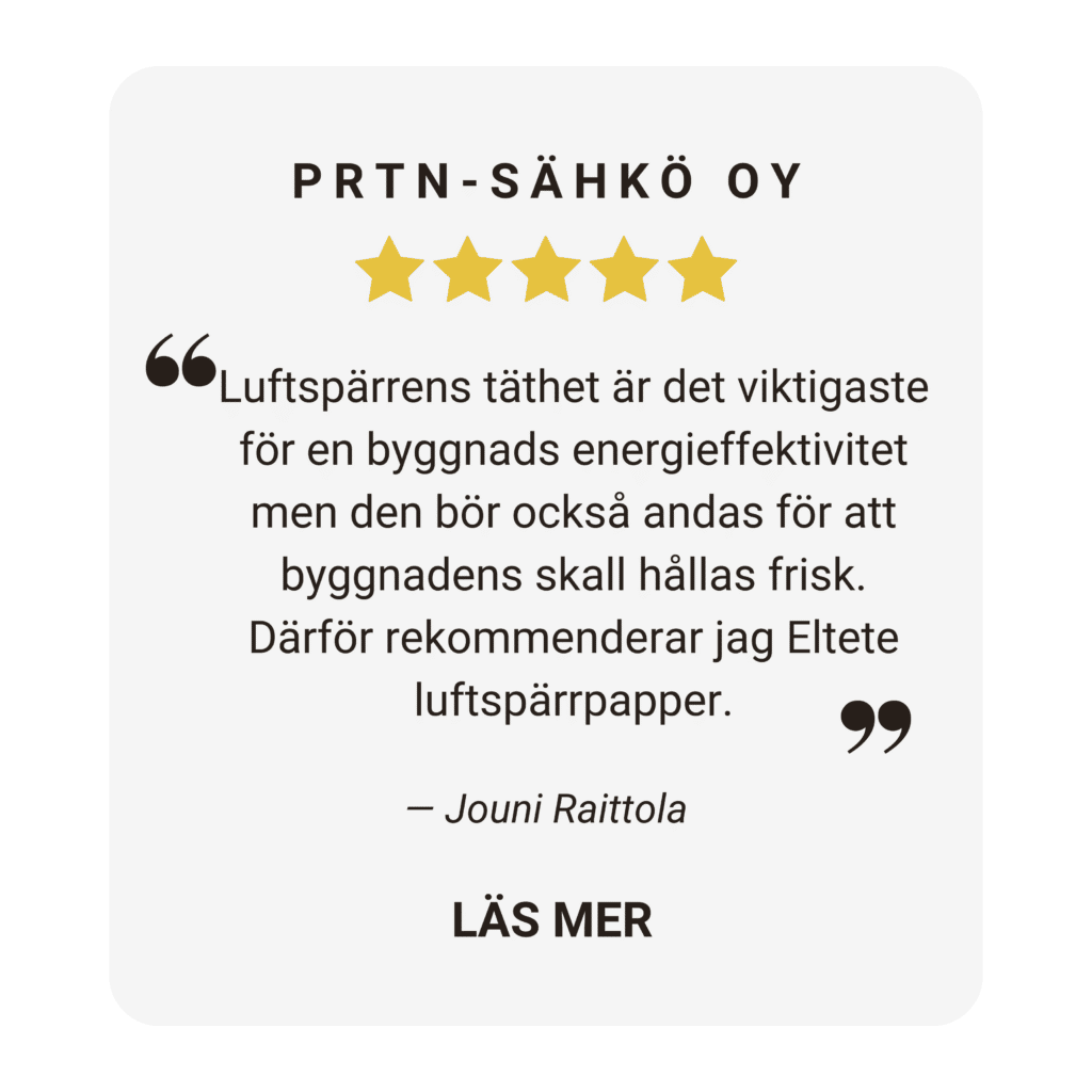 Översyn av PRTN Oy till Eltete luftspärrpapper